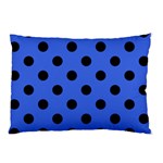 Polka Dots - Black on Royal Blue Pillow Case (Two Sides)