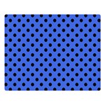 Polka Dots - Black on Royal Blue Double Sided Flano Blanket (Large)