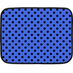 Polka Dots - Black on Royal Blue Fleece Blanket (Mini)
