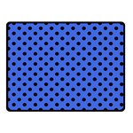 Polka Dots - Black on Royal Blue Double Sided Fleece Blanket (Small) (Two Sides)
