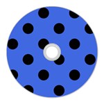 Polka Dots - Black on Royal Blue CD Wall Clock