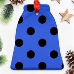 Polka Dots - Black on Royal Blue Bell Ornament (Two Sides)