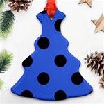 Polka Dots - Black on Royal Blue Ornament (Christmas Tree)