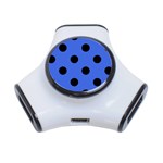 Polka Dots - Black on Royal Blue Portable USB Hub (One Side)