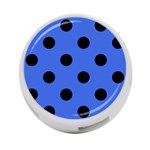 Polka Dots - Black on Royal Blue 4-Port USB Hub (One Side)