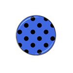 Polka Dots - Black on Royal Blue Hat Clip Ball Marker (4 pack)