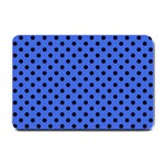Polka Dots - Black on Royal Blue Small Doormat