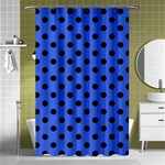 Polka Dots - Black on Royal Blue Shower Curtain 48  x 72  (Small)