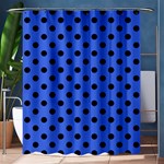 Polka Dots - Black on Royal Blue Shower Curtain 60  x 72  (Medium)