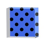 Polka Dots - Black on Royal Blue 4 x 4  Acrylic Photo Block