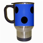 Polka Dots - Black on Royal Blue Travel Mug (Black)