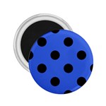 Polka Dots - Black on Royal Blue 2.25  Magnet
