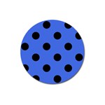 Polka Dots - Black on Royal Blue Magnet 3  (Round)