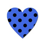 Polka Dots - Black on Royal Blue Magnet (Heart)