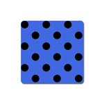 Polka Dots - Black on Royal Blue Magnet (Square)