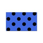 Polka Dots - Black on Royal Blue Sticker Rectangular (10 pack)