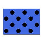 Polka Dots - Black on Royal Blue Sticker A4 (10 pack)