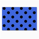 Polka Dots - Black on Royal Blue Postcard 5  x 7 