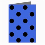 Polka Dots - Black on Royal Blue Greeting Cards (Pkg of 8)