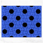 Polka Dots - Black on Royal Blue Jigsaw Puzzle (Rectangular)