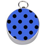 Polka Dots - Black on Royal Blue Silver Compass