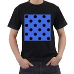 Polka Dots - Black on Royal Blue Men s T-Shirt (Black)