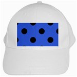 Polka Dots - Black on Royal Blue Black Cap