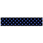 Polka Dots - Royal Blue on Black Flano Scarf (Small)