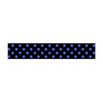 Polka Dots - Royal Blue on Black Flano Scarf (Mini)