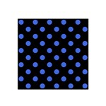 Polka Dots - Royal Blue on Black Satin Bandana Scarf