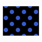 Polka Dots - Royal Blue on Black Small Glasses Cloth (2 Sides)