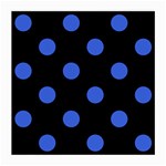 Polka Dots - Royal Blue on Black Medium Glasses Cloth (2 Sides)