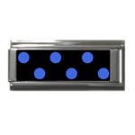 Polka Dots - Royal Blue on Black Superlink Italian Charm (9mm)