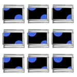 Polka Dots - Royal Blue on Black 9mm Italian Charm (9 pack)