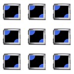 Polka Dots - Royal Blue on Black Mega Link Italian Charm (9 pack)