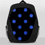 Polka Dots - Royal Blue on Black Backpack Bag