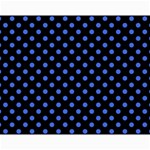 Polka Dots - Royal Blue on Black Collage 11  x 14 