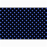 Polka Dots - Royal Blue on Black Collage 12  x 18 