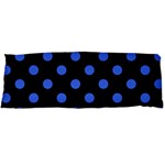 Polka Dots - Royal Blue on Black Body Pillow Case (Dakimakura) (One Side)