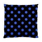 Polka Dots - Royal Blue on Black Standard Cushion Case (Two Sides)
