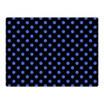 Polka Dots - Royal Blue on Black Double Sided Flano Blanket (Mini)