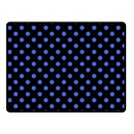 Polka Dots - Royal Blue on Black Fleece Blanket (Small) (One Side)