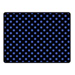 Polka Dots - Royal Blue on Black Double Sided Fleece Blanket (Small) (Two Sides)