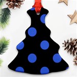 Polka Dots - Royal Blue on Black Ornament (Christmas Tree)