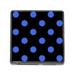 Polka Dots - Royal Blue on Black Memory Card Reader (Square)