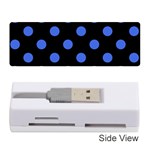 Polka Dots - Royal Blue on Black Memory Card Reader (Stick)