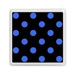 Polka Dots - Royal Blue on Black Memory Card Reader with Storage (Square)