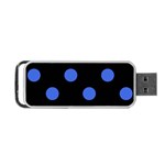 Polka Dots - Royal Blue on Black Portable USB Flash (Two Sides)