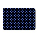 Polka Dots - Royal Blue on Black Small Doormat