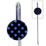 Polka Dots - Royal Blue on Black Book Mark